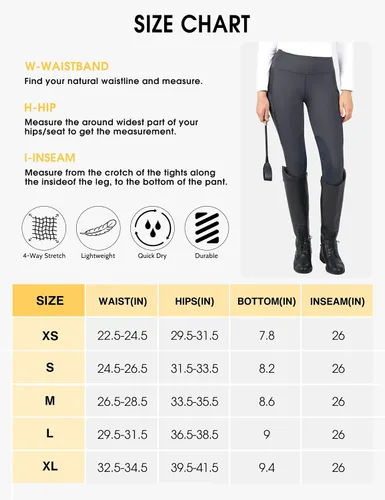 Vista 7 de FitsT4 Sports Mallas de equitación para mujer con bolsillos con cremallera, parche en la rodilla, malla de enfriamiento, pantalones ecuestres