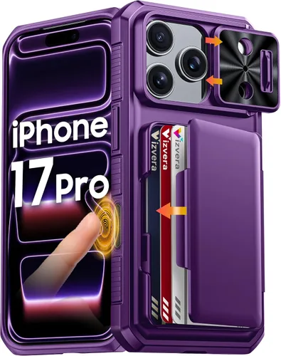 Vista 32 de Vizvera para iPhone 16 Pro Max Funda tipo cartera RFID [Soporte para tarjetas][Control de cámara][Cubierta de cámara] Funda protectora de silicona