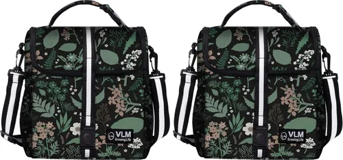 Vista 7 de VLM - Bolsas de almuerzo para mujer, lonchera floral aislada a prueba de fugas con correa de hombro ajustable, bolsa de picnic reutilizable