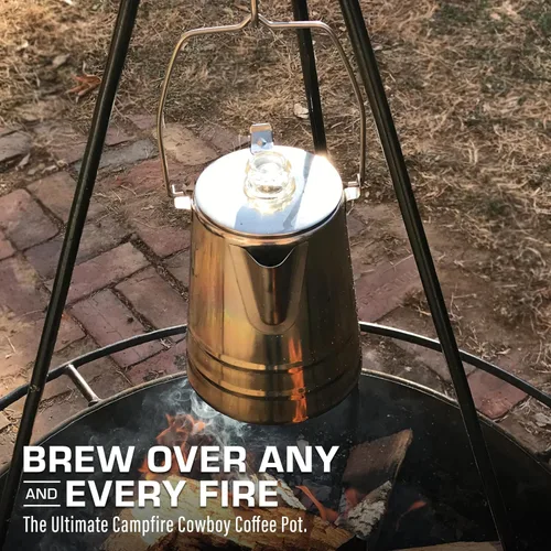 Vista 7 de COLETTI Cafetera de Café Percolador para Acampar Butte — Cafetera de Café Percolador, SIN Aluminio ni Plástico [14 Tazas]