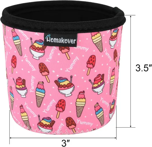 Vista 2 de Paquete de 4 fundas de neopreno para helado con soporte para cuchara (Leop+Helado)