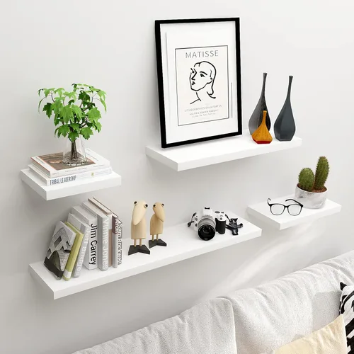 Vista 4 de WELLAND Simons - Estantería flotante de pared (36 pulgadas, blanco)