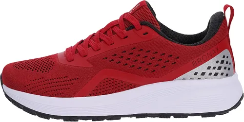 Vista 4 de BRONAX Tenis de correr anchos y acolchados para hombre, puntera ancha, suela de goma
