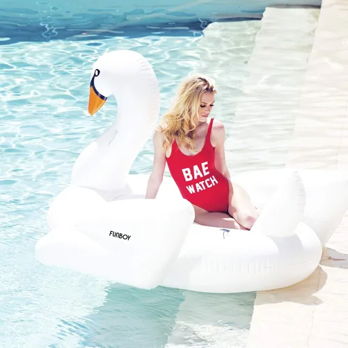 Vista 3 de FUNBOY Giant Inflatable Swan Pool Float, Luxury Float for Summer Pool Parties and Entertainment