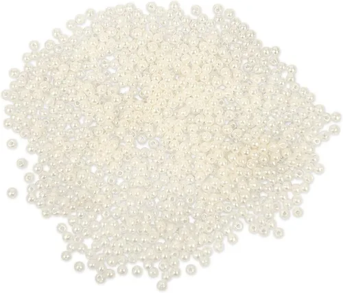 Vista 2 de Craft Medley - 850 cuentas de perlas acrílicas, 0.118 pulgadas, marfil
