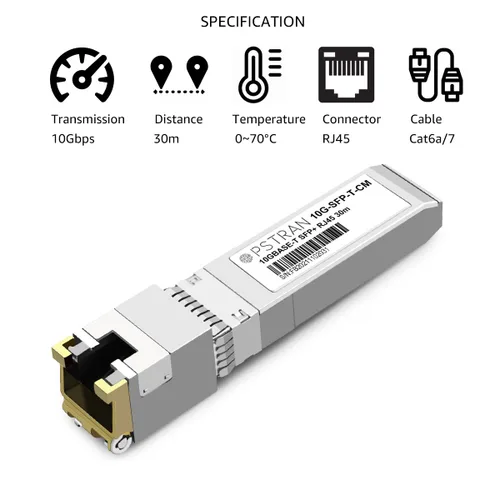 Vista 36 de Módulo transceptor de cobre 10GBASE-T SFP+ RJ45 compatible con Arista SFP-10GE-T 10G SFP+ 98.4 ft Cat6a/7 Para Arista