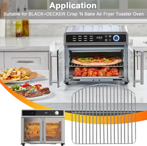 Vista 3 de Accesorios de horno tostador para encimera BLACK+DECKER Crisp 'N Bake Air Fryer Tostador Horno tostador, 12.4 x 12.2 pulgadas, acero inoxidable
