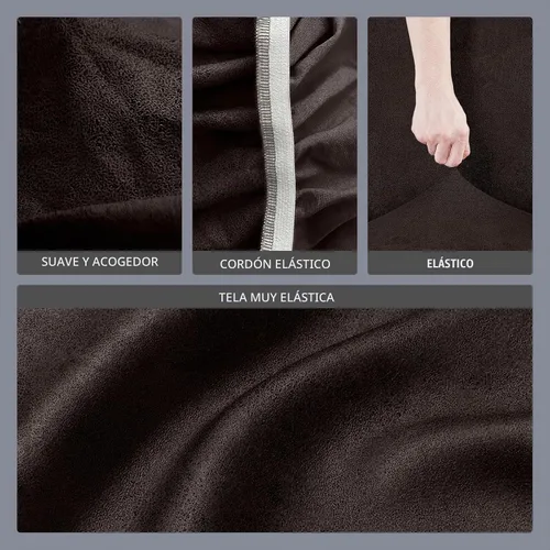 Vista 3 de molasofa - Funda elástica para futón de aspecto de cuero, cubierta para sofá sin brazos, protector de muebles con parte inferior elástica, funda
