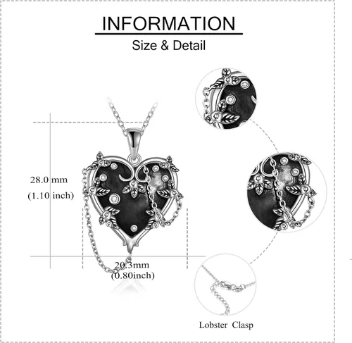 Vista 4 de Conjuntos de joyas góticas para mujer, plata de ley 925, emo gótico, regalos de Halloween para mujer