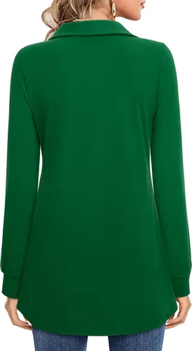 Vista 4 de Lotusmile Túnica larga para mujer, para leggings, ropa de otoño, suéter con dobladillo de tulipán 2023