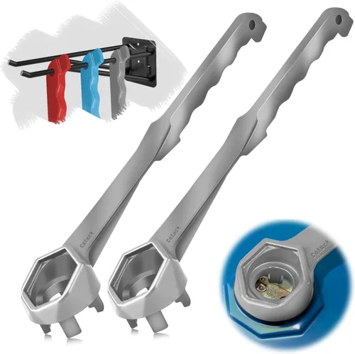 Vista 11 de Llave Bung, llave de tambor 3 en 1 actualizada, herramienta de abridor de barril de aluminio para abrir tambor de 10, 15, 20, 30, 55 galones, se