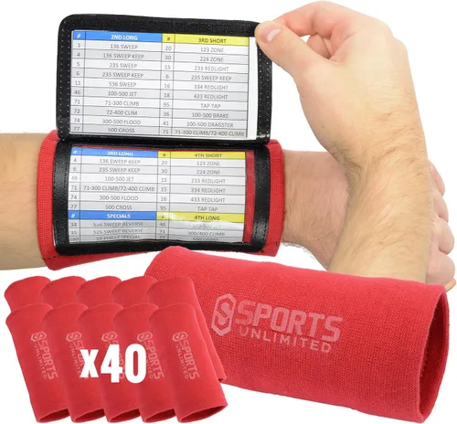 Vista 37 de Sports Unlimited Banda Instructora Triple para Adultos, Muñequeras de Fútbol para Jugadas, Muñequeras de Béisbol, Bandas de Brazo QB