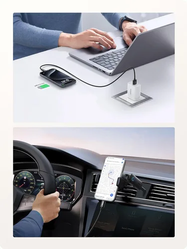 Vista 8 de UGREEN Paquete de 2 cables USB C de 3A de carga rápida, USB A a tipo C, cable trenzado USB C compatible con iPhone 16/16 Plus/16 Pro/15, Samsung
