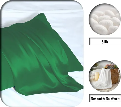Vista 8 de Funda de almohada de seda para cabello y piel, suave, transpirable y sedosa, juego de fundas de almohada 100% tamaño estándar de 2 piezas, fundas