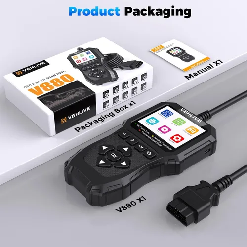 Vista 9 de Herramienta de diagnóstico del escáner OBD2, lector de código de coche con luz de verificación del motor con reinicio, probador de batería, datos