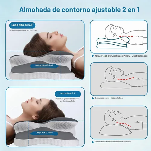 Vista 4 de Almohada cervical ergonómica para aliviar el dolor de cuello