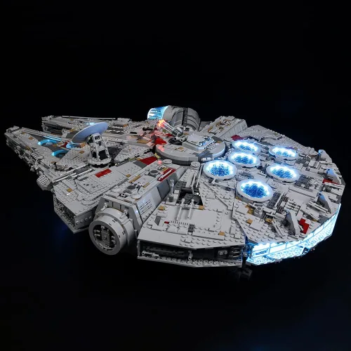 Vista 8 de RC con kit de luz LED de sonido para (Millennium Falcon 75192) Modelo de bloques de construcción, kit de iluminación de construcción compatible