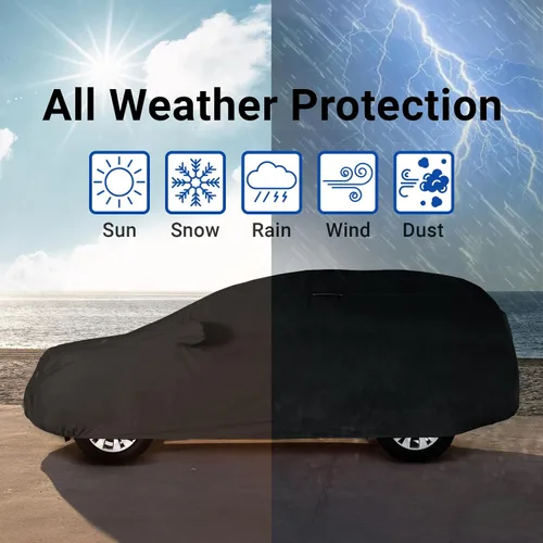 Vista 9 de iCarCover Premium Plus Cubierta impermeable para SUV para todo tipo de clima, cubiertas de coche con protección UV para Blazer K5, LR3, LR4, Tahoe