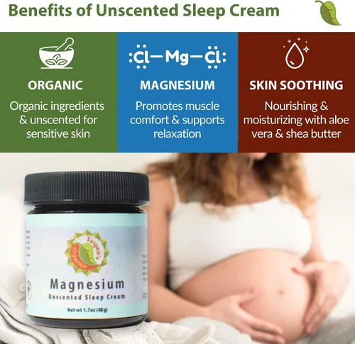 Vista 5 de Taspen's Organics Crema para dormir sin perfume de magnesio Magnesio tópico natural nocturno para bebés, niños pequeños, niños y embarazos