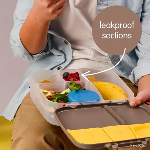 Vista 5 de Bbox - Lonchera Bento Jumbo Batman Lonchera para niños y adultos, 4 compartimentos, a prueba de fugas, apta para lavavajillas, sin BPA, sin PFAS