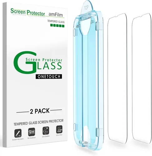 Vista 8 de amFilm OneTouch Protector de pantalla de vidrio para iPhone 11 Pro (5.8 pulgadas) con kit de fácil instalación, vidrio templado, paquete de 2