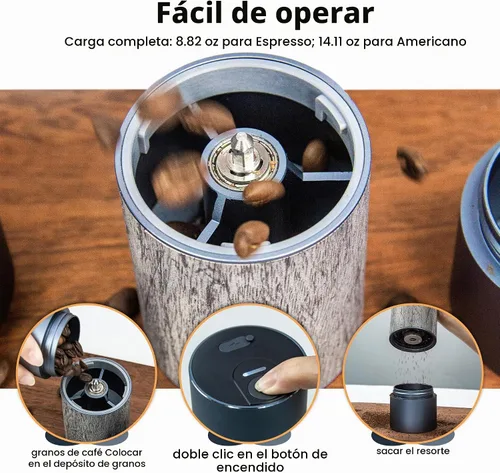 Vista 2 de CERA+ CGE01 Molinillo de café portátil de rebabas, molinillo eléctrico de espresso