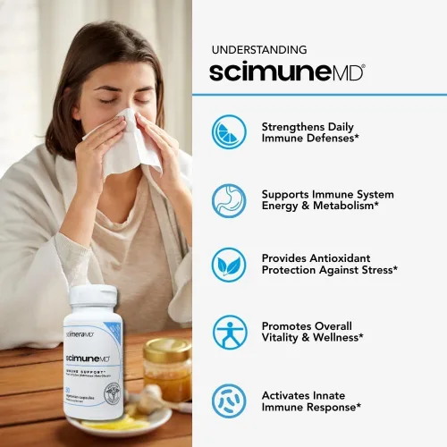 Vista 6 de Scimera - Paquete de zinc de apoyo inmunológico y saúco para aumentar la inmunidad (30 unidades, Scimune, 60 unidades de zincMD)