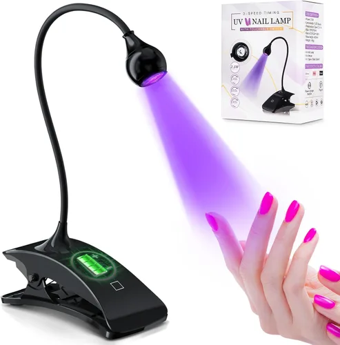 Vista 10 de AORAEM - Lámpara de uñas UV, cuello de cisne, mini luz UV para uñas de gel