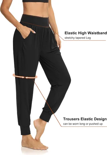 Vista 2 de DIBAOLONG - Pantalones deportivos holgados para mujer, para entrenamiento, yoga o descanso, cómodos, con bolsillos