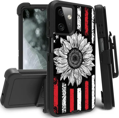 Vista 35 de Funda para Motorola Edge 2021 / Moto Edge 5G UW, protección resistente de 3 capas híbridas a prueba de golpes con funda de clip para cinturón