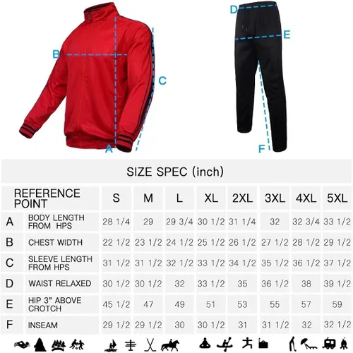 Vista 7 de AKsit Conjunto deportivo de 2 piezas con capucha para hombre