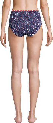 Vista 3 de Lands' End Parte inferior de bikini reversible de cintura alta resistente al cloro para mujer