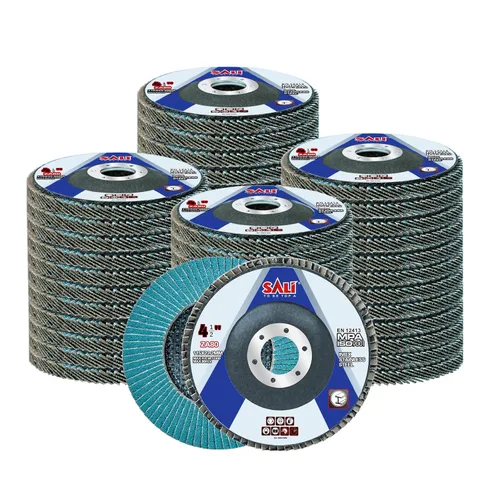 Vista 7 de Sali Paquete de 10 Discos de Láminas de Circonia Grano 40 de 4.5" x 7/8 Pulgadas Disco de Lijado Tipo Bisel #29 Grado Premium e Industrial Rueda