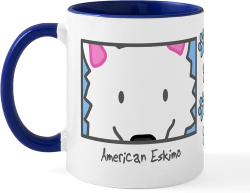 Vista 65 de CafePress Taza de café de cerámica Anime American Eskimo de 11 oz (11.0 fl oz)