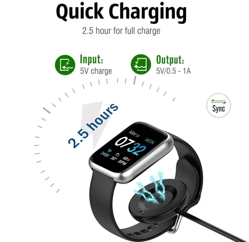 Vista 2 de Cable de carga compatible con iTouch Air 4/iTouch Air 3/iTouch Sport 4/iTouch Sport 3/iTouch Sport/Explorer 3 Smartwatch, cable de carga USB