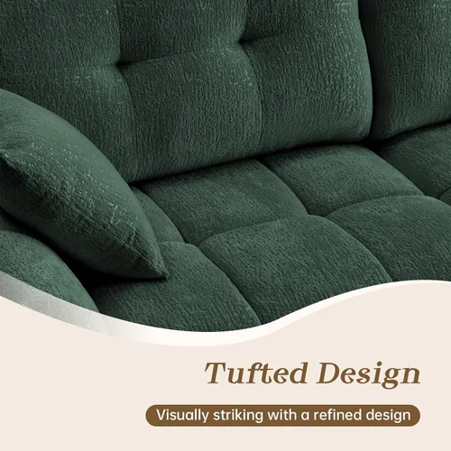 Vista 7 de Leyu&Hafort Sofá modular seccional, sofá modular Cloud con asiento profundo, moderno sofá modular con otomana móvil, sofá de felpilla con almohadas