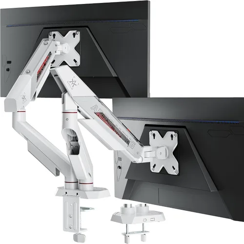 Vista 12 de ARES WING Brazo de monitor único para pantallas ultraanchas curvadas planas de 17 a 40 pulgadas de hasta 26.5 libras, soporte para monitor único