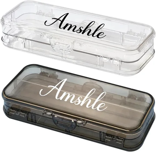Vista 14 de Caja de lápices transparente de gran capacidad, estuche personalizado de doble capa con nombre, caja de lápices de plástico transparente apilable