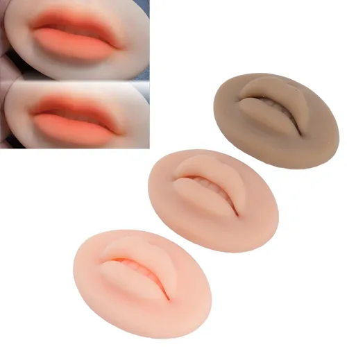 Vista 2 de 3pcs Práctica Labios, Silicona Microblading Práctica Piel 3D Piel Falso Piel Cosmética Maquillaje Labios Entrenamiento