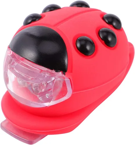 Vista 9 de BESPORTBLE Luz de mariquita para niños, luz delantera y trasera, faros delanteros y traseros de bicicleta, luz LED de silicona, luz trasera