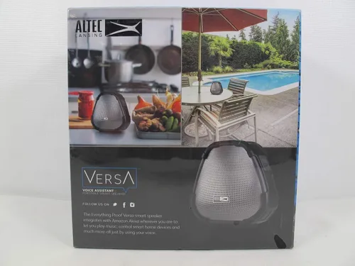 Vista 2 de Altec Lansing VersA - Altavoz Bluetooth portátil inteligente, color negro y plateado