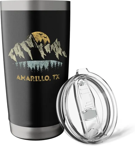 Vista 5 de Amarillo Texas Mountain Sunset Sunrise TX Stainless Steel Insulated Tumbler