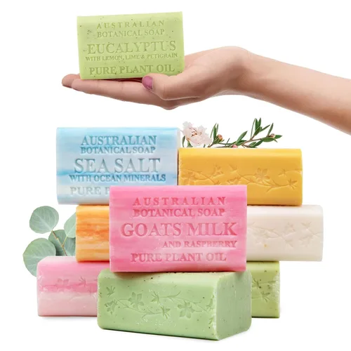 Vista 11 de Jabón de leche de cabra y miel de Manuka de Australian Botanical Soap de 6.6 OZ, barras triple molidas hechas con una base de jabón natural