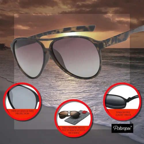 Vista 6 de PolarSpex Gafas de sol clásicas unisex polarizadas ultraligeras y flexibles de aviador