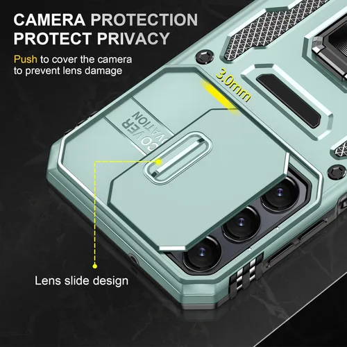 Vista 4 de Para Samsung Galaxy A16 5G Funda con Protector de Pantalla y con Cubierta de Cámara, Soporte Giratório de 360° Grado Militar (Resistente) Protector