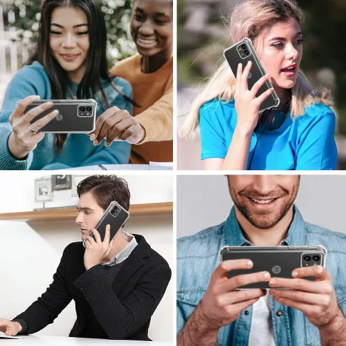 Vista 3 de Funda para Moto G Stylus 5G 2023 con protector de pantalla, a prueba de golpes, transparente, delgada, suave, de silicona TPU, funda protectora