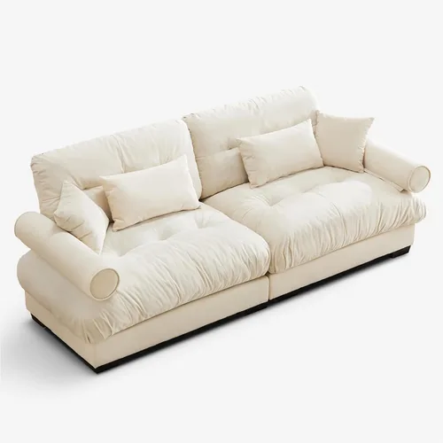 Vista 4 de Sofá Seccional Modular Extragrande de 93.7 pulgadas, Sofá de Dos Plazas Cloud Couch con Almohadas y Cojín Extra Grueso para Sala de Estar, Cine