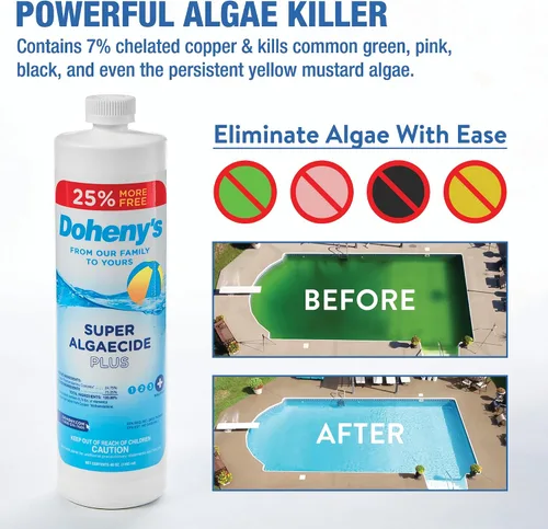 Vista 2 de Doheny's Super Algaecide Plus Grado profesional Eficaz contra la mayoría de los tipos de algas 7.1% de cobre quelado