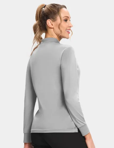 Vista 5 de Hiverlay Polo Shirts for Women Golf Shirts UPF 50+ Long Sleeve Shirt Collared