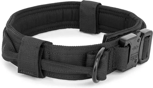 Vista 2 de Wolf Tactical Collar de perro - Collar militar resistente para perros grandes - Negro, Talla M